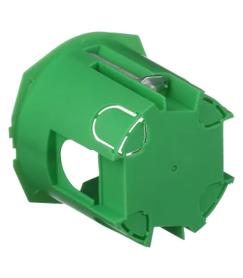 Подрозетник HEGEL для гипсокартона d68х60 мм 6 вводов зеленый IP30 с металлическими лапками